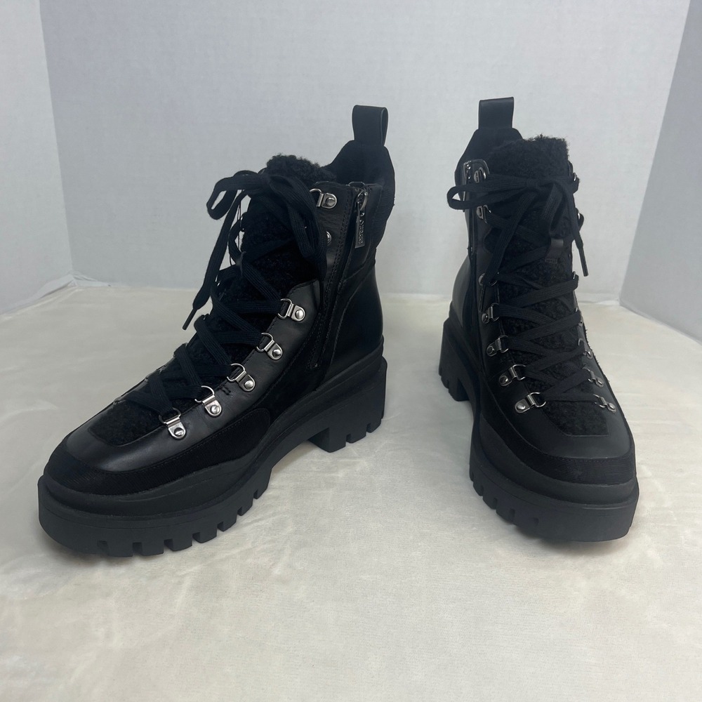 Vionic Black Lace-Up Combat Boots